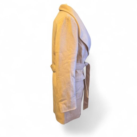 Allegra K Women XS Camel Wool Blend Belted Double Breasted Winter Coat NWT - Picture 7 of 7